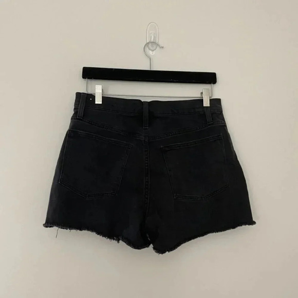 Madewell High Rise Denim Boyshorts in Faded Black Button Through Size 29 - Picture 2 of 5